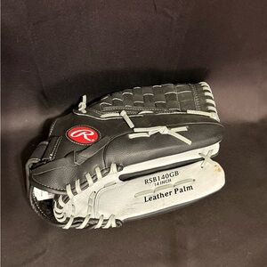Rawlings Black and Gray Leather Glove